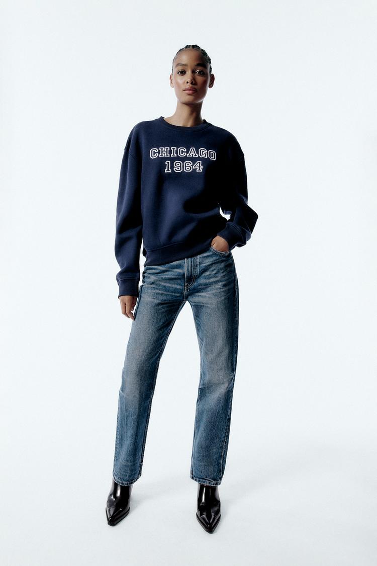 Zara slogan sweatshirt discount